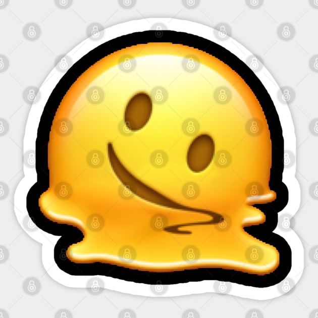 Pixelated Melting Smiley Emoji Sticker by StickSicky